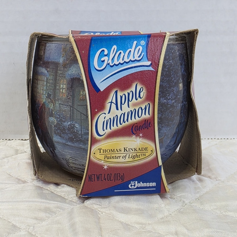 Vintage NOS 2005 Thomas Kinkade Glade Candle Scents Apple Cinnamon 4oz Christmas